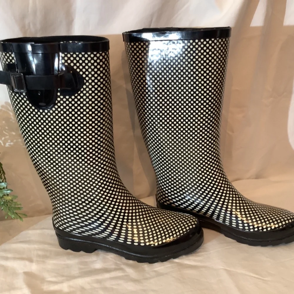 Marilyn Monroe black white rain‎ boots